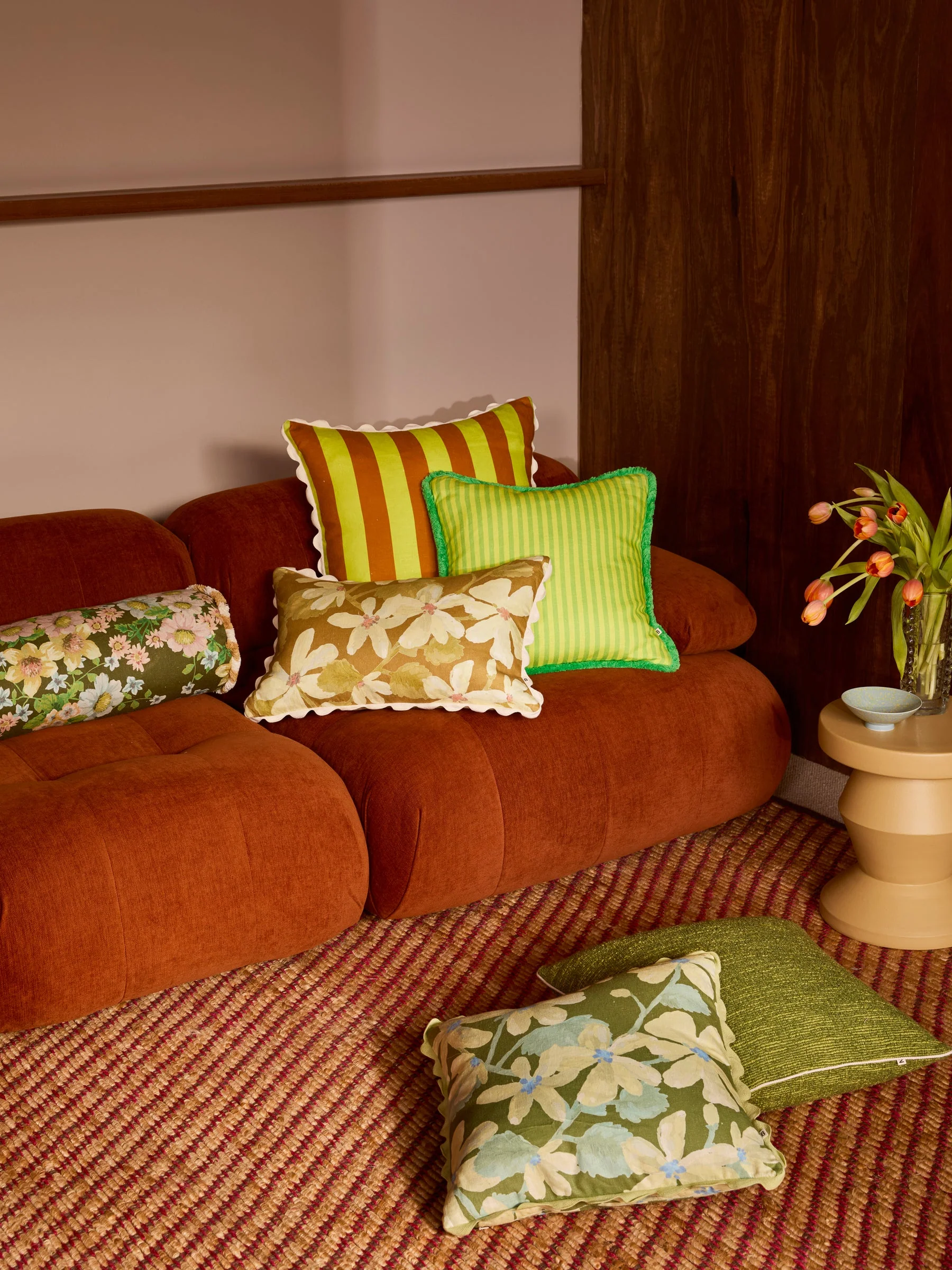 Bold Stripe Lime Cushion - Image 4