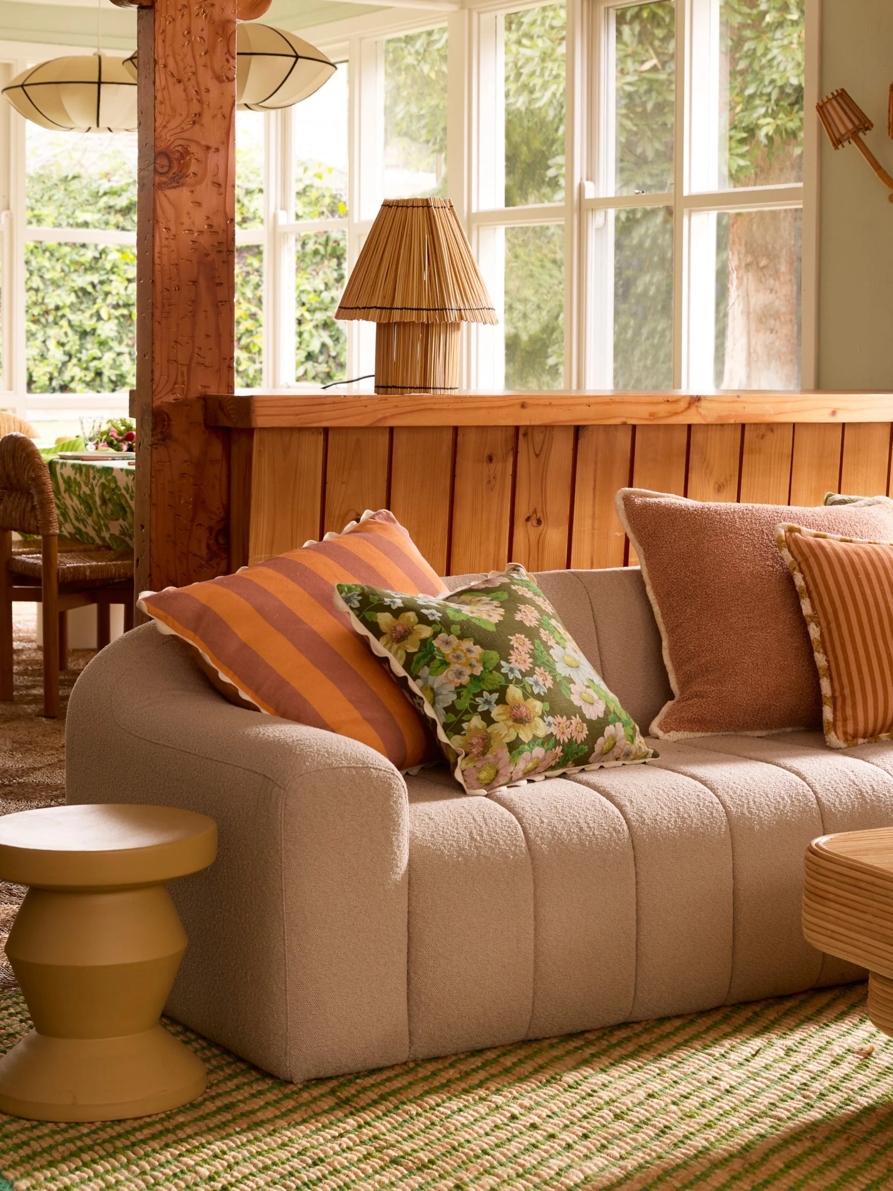 Bold Stripe Peach Cushion - Image 3