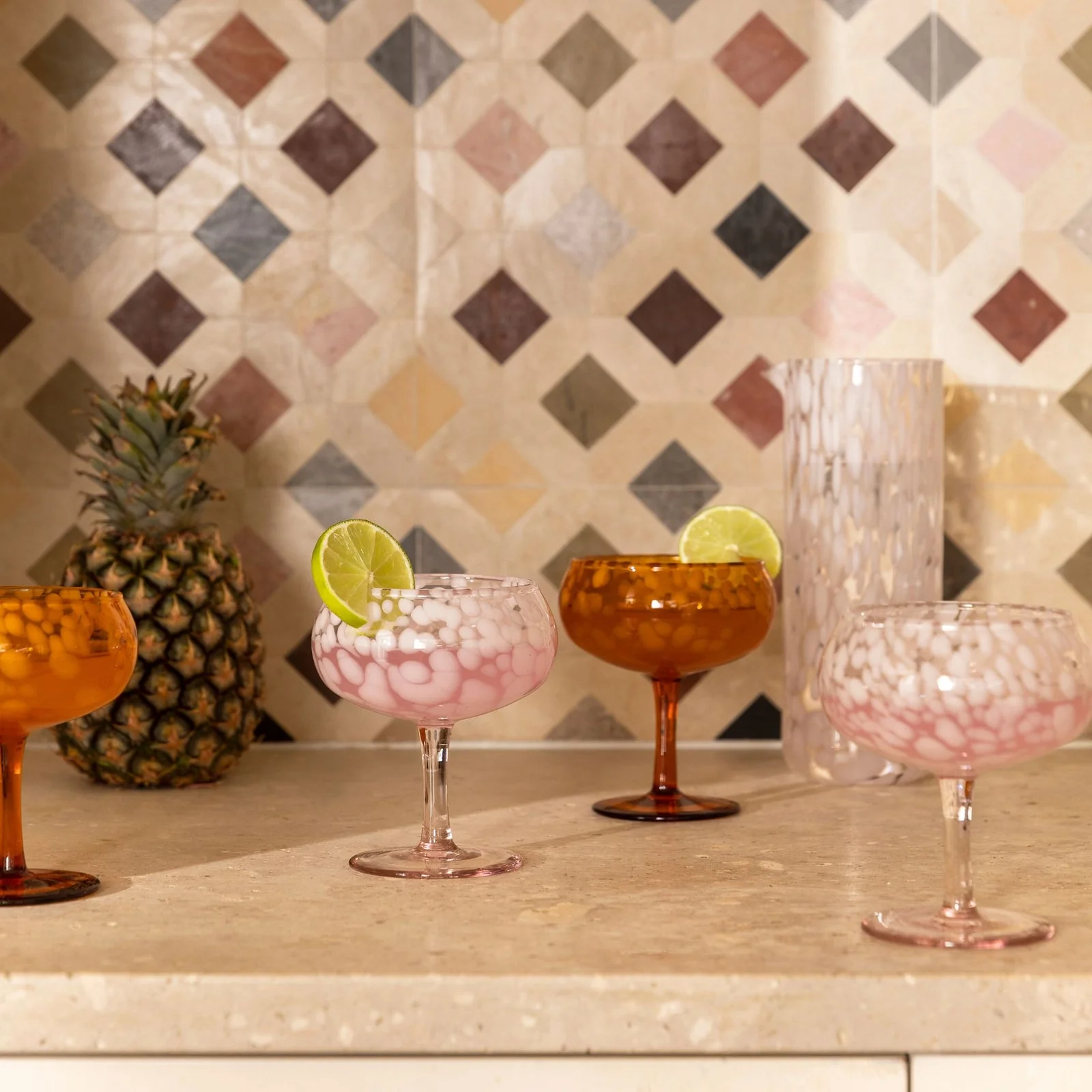 Glass Coupe - Dots Amber (set of 2) - Image 3