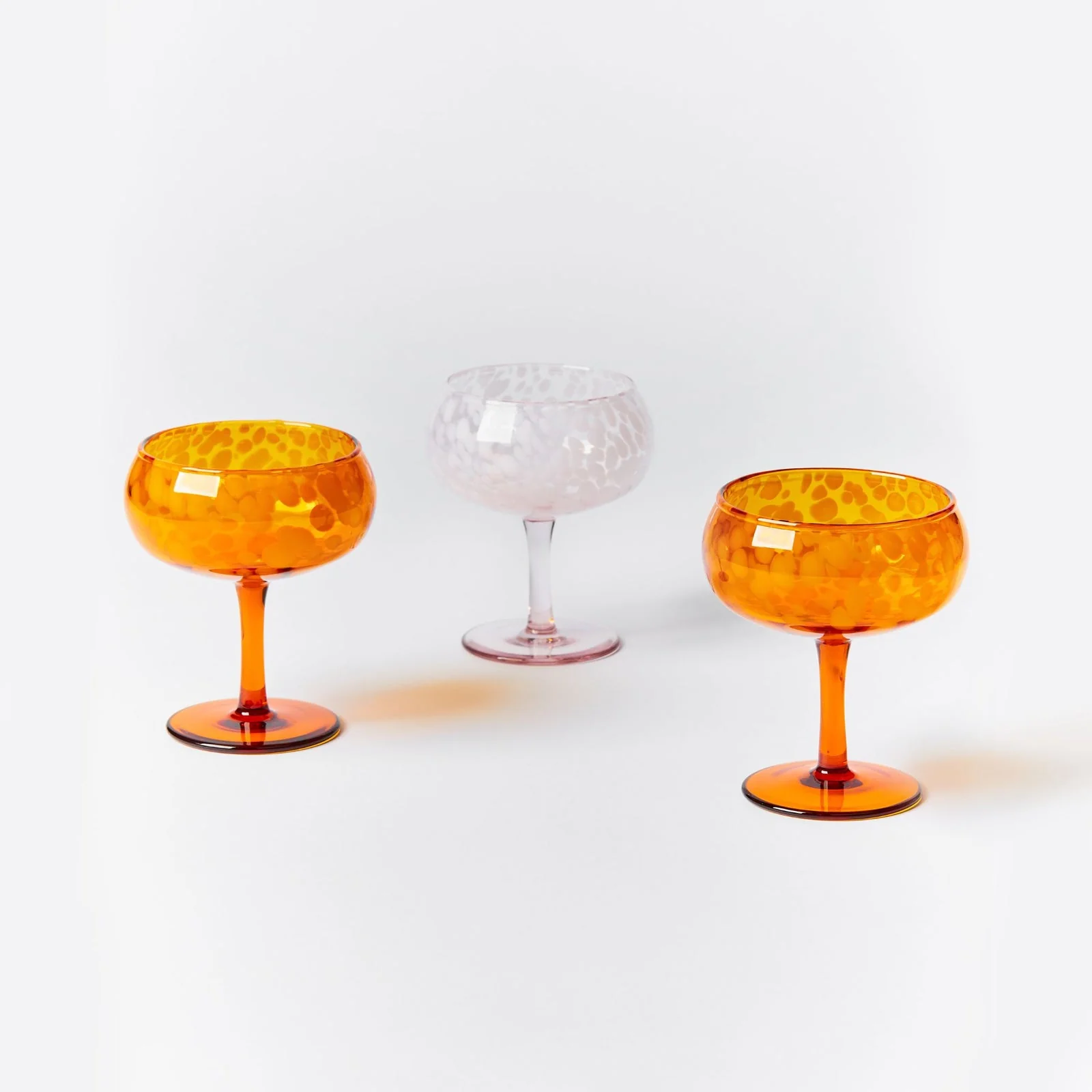 Glass Coupe - Dots Amber (set of 2) - Image 4