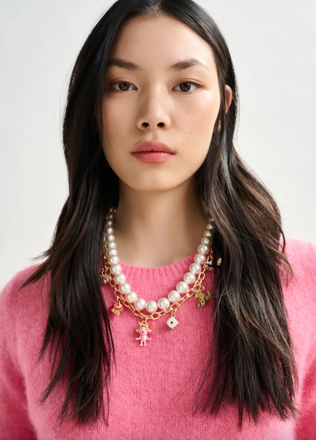 Imany Pearl and Charm Necklace - Image 3