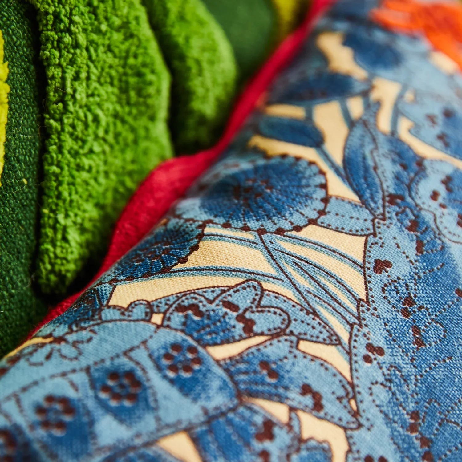 Lucia Embroidered Cushion - Cerulean - Image 4