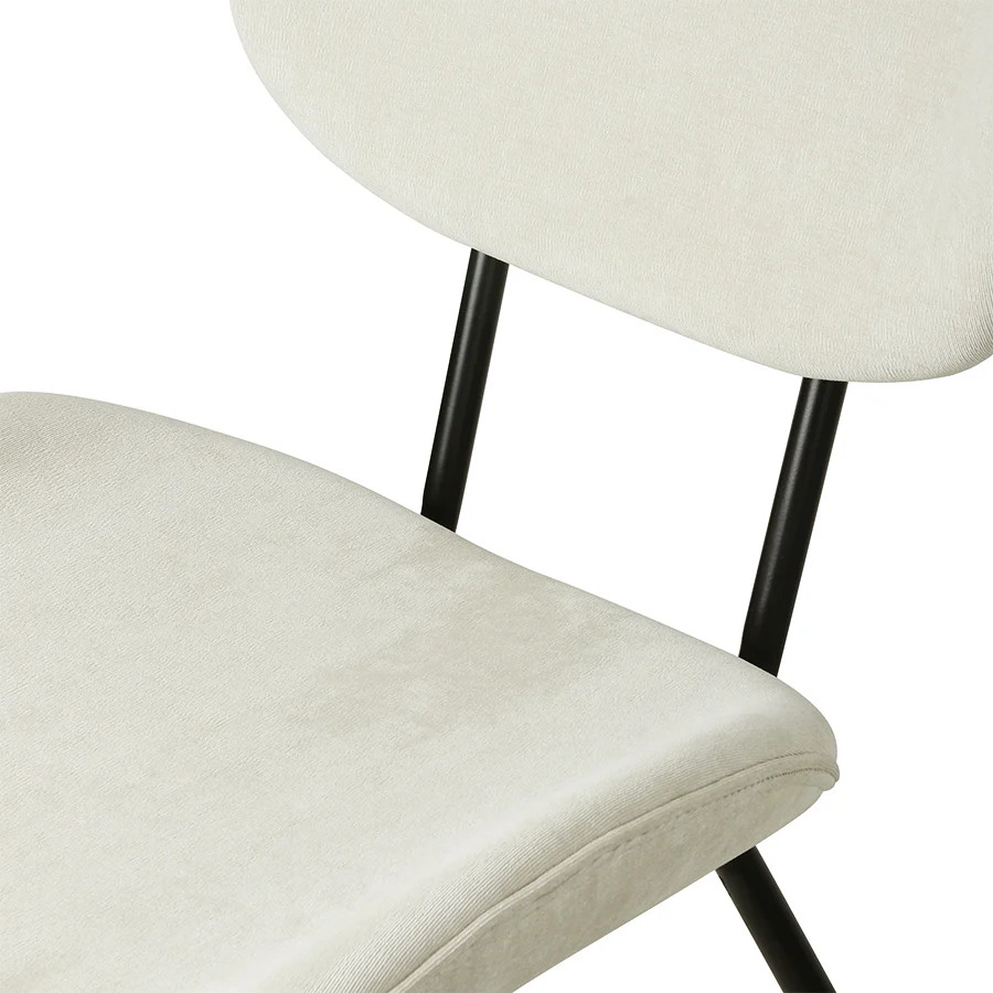Velvet Dining Chair: Creme - Image 4