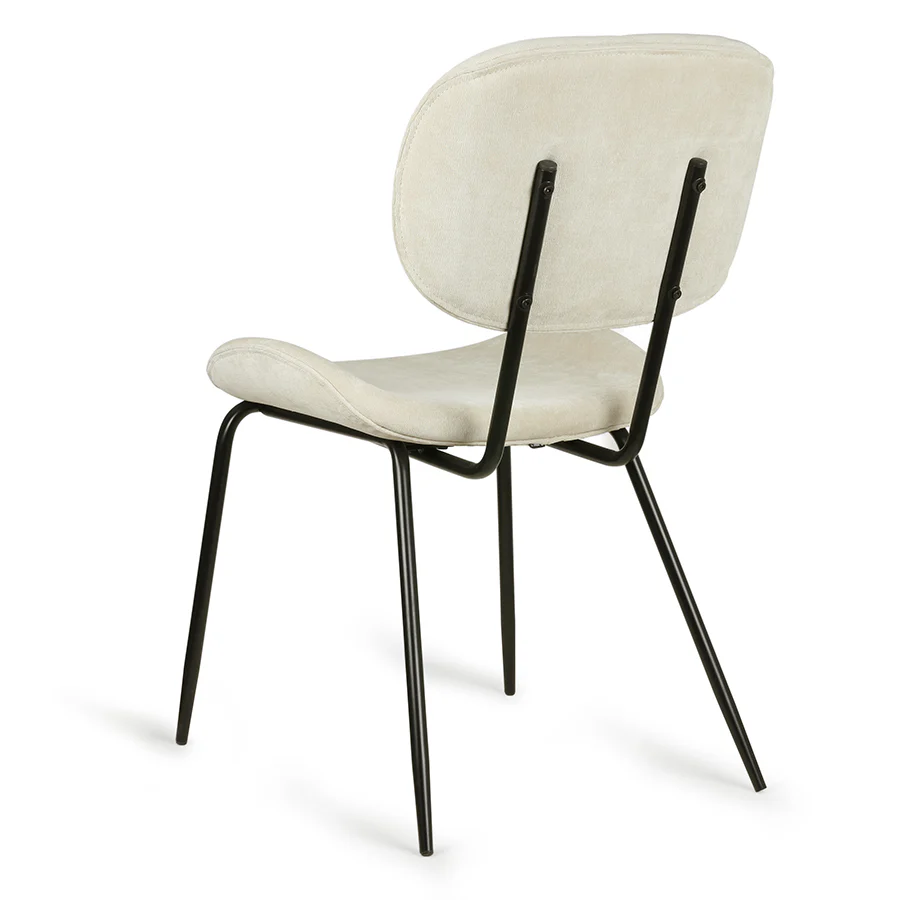 Velvet Dining Chair: Creme - Image 5